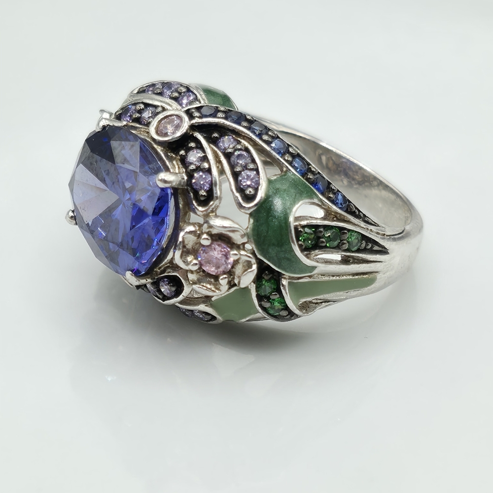 Designer  Victoria Wieck Retired Lab Created Tanzanite Ring - Picture 5 of 10